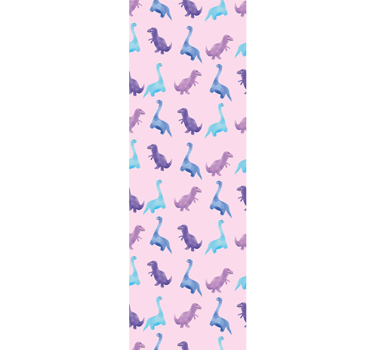 Pink nursey pattern dinosaurs wallpaper - TenStickers