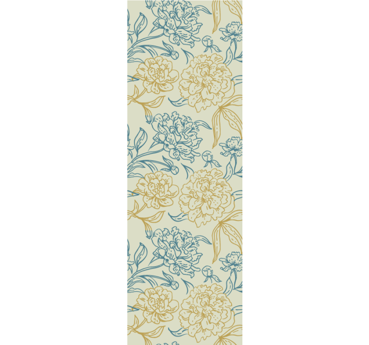 Floral Peony Pattern flowers wallpaper - TenStickers