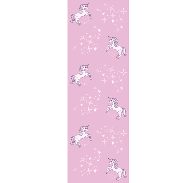 Pink starry unicorns wallpaper childrens room - TenStickers
