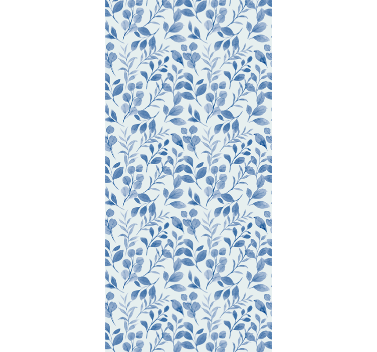Blue branch pattern flowers wallpaper - TenStickers