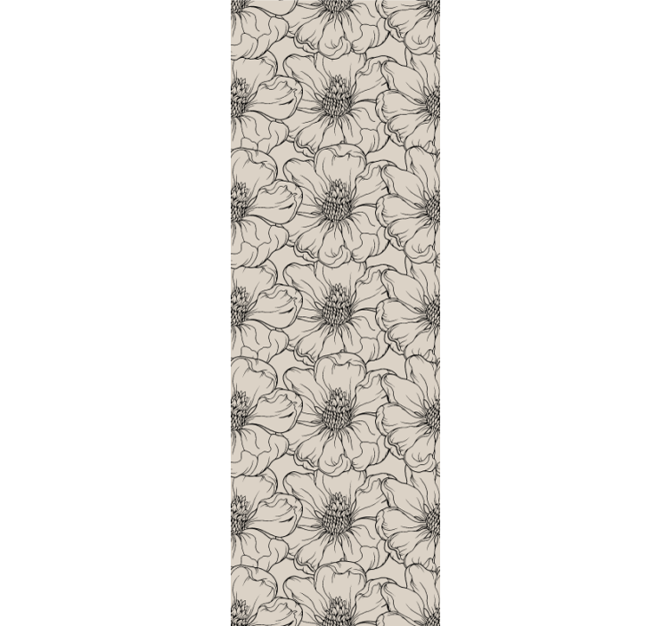 Elegant flower pattern living area wallpaper - TenStickers