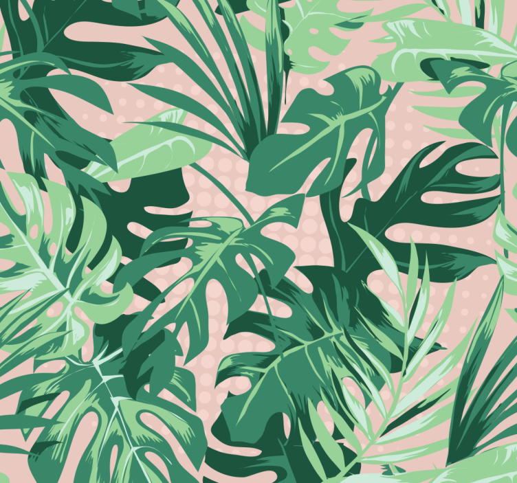 Tropical plant design jungle themed wallpaper - TenStickers