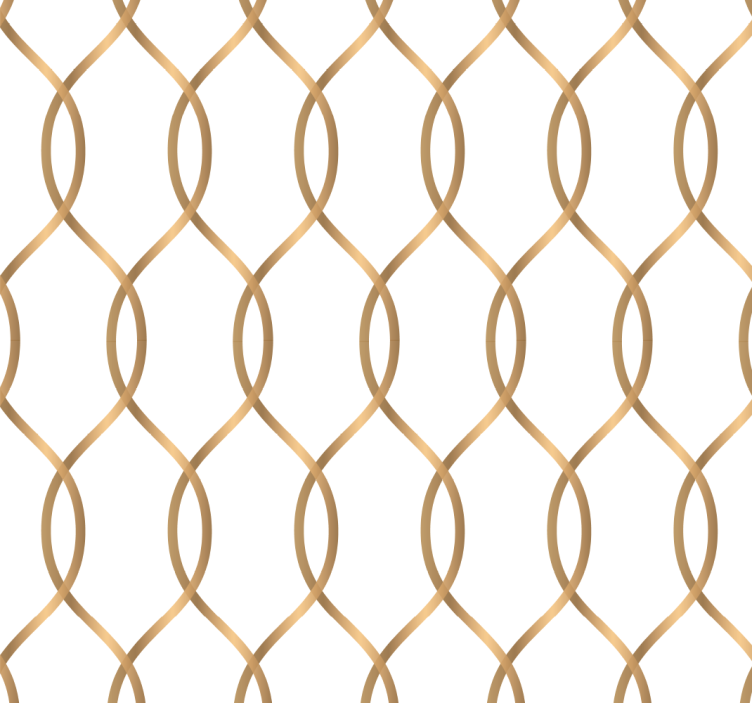 Golden lattice living area wallpaper - TenStickers