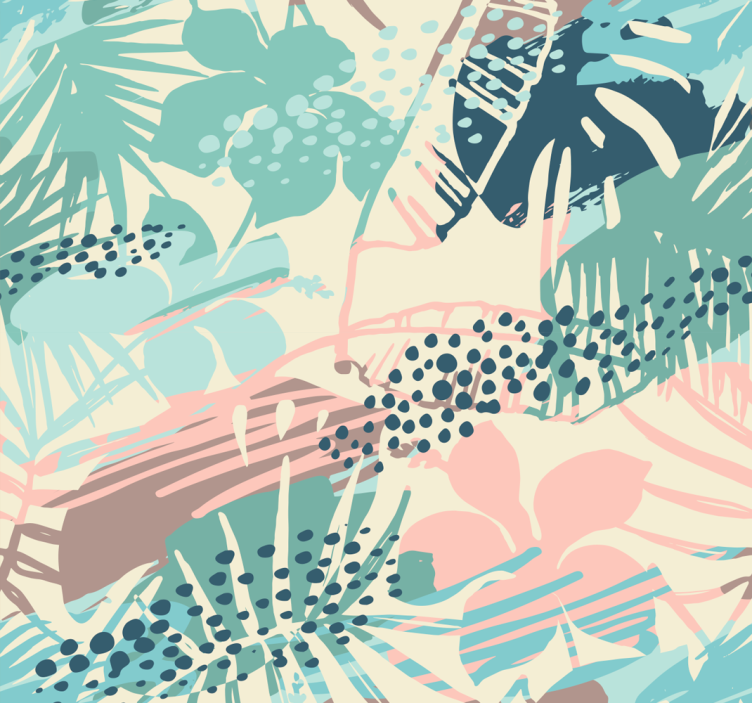 Exotic leaf design jungle themed wallpaper - TenStickers