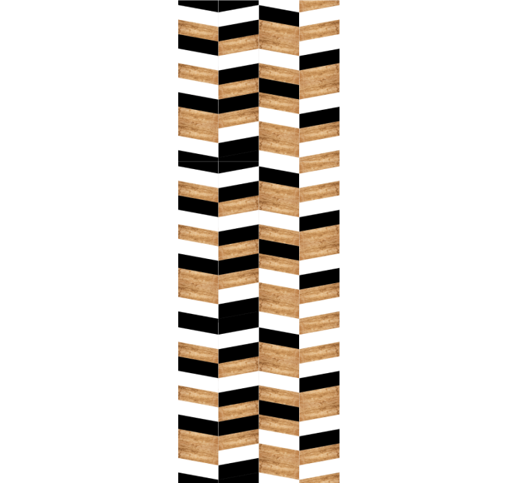 Chevron Wood Design wallpaper horizontal stripes - TenStickers