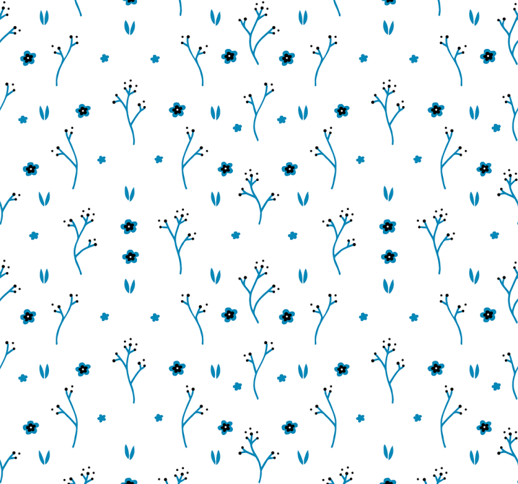 Floral Blue Designs flowers wallpaper - TenStickers