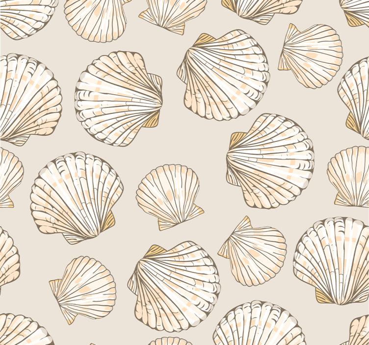 Beige shells in motion animal wallpaper - TenStickers