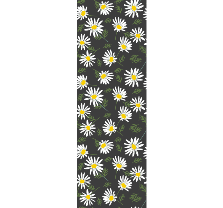 Daisies and Leaves flowers wallpaper - TenStickers