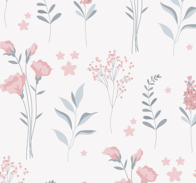 Floral Garden Style flowers wallpaper - TenStickers