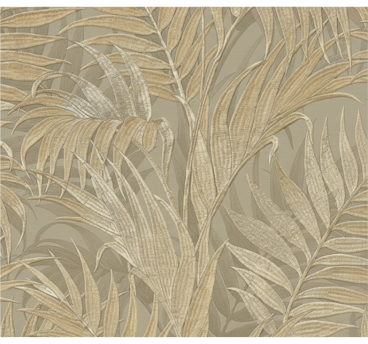 Leaves wallpaper beige palm texture - TenStickers
