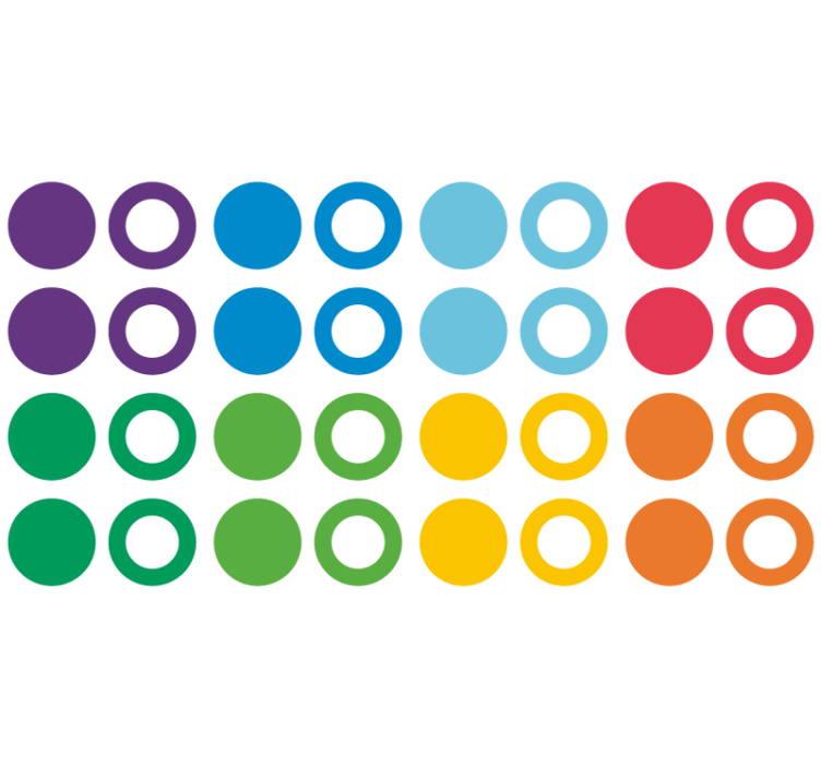 Wallpaper geometric rainbow color circles - TenStickers