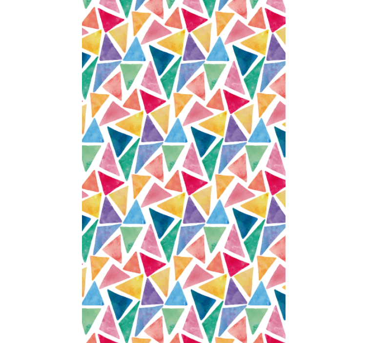 Wallpaper geometric cheerful colorful triangles - TenStickers