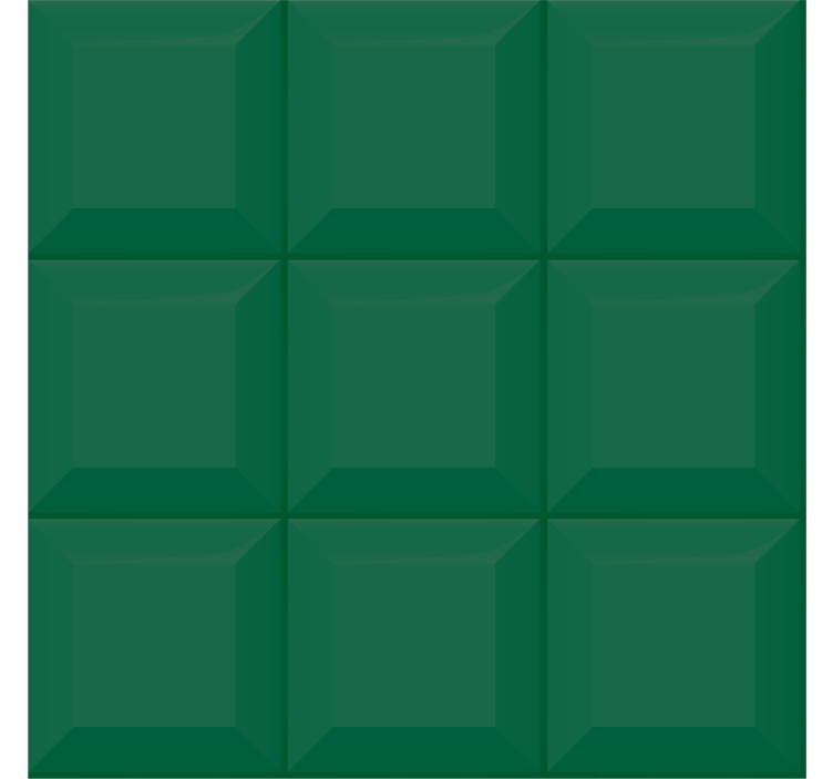 Wallpaper geometric 3d green squares - TenStickers