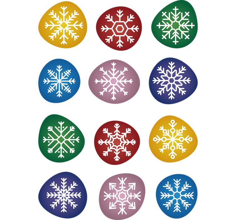 Holiday christmas wallpaper colorful snowflakes - TenStickers