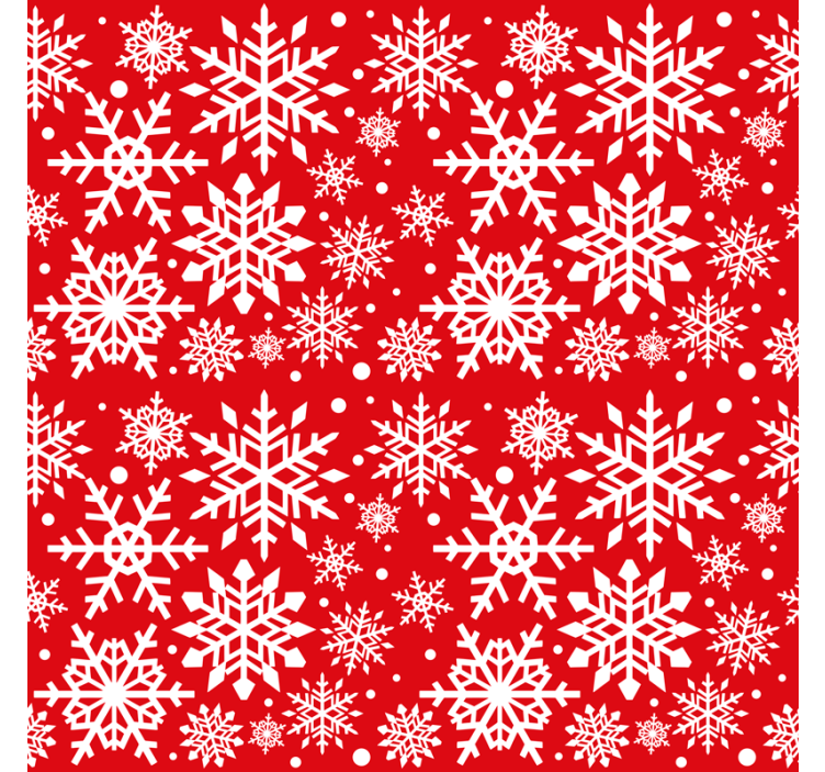 Holiday christmas wallpaper red snowflakes - TenStickers