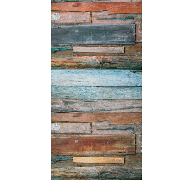 Ornamental wallpaper aged wood - TenStickers