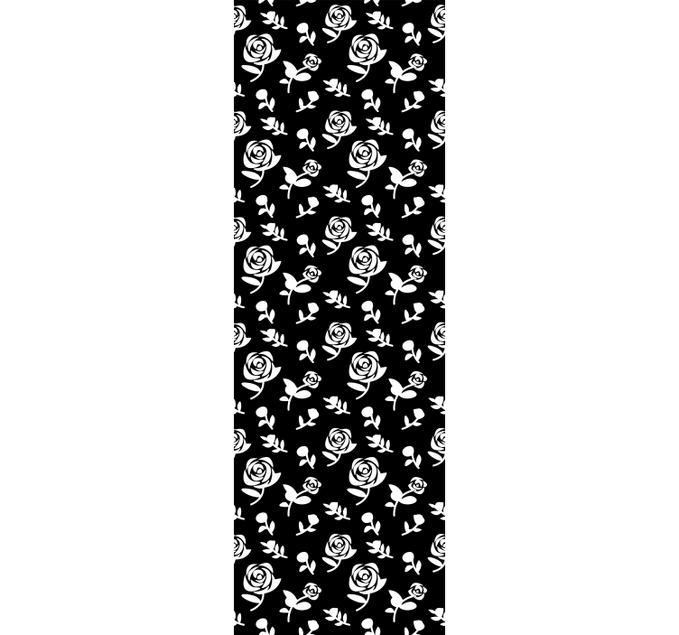 Ornamental wallpaper with floral monochrome pattern - TenStickers