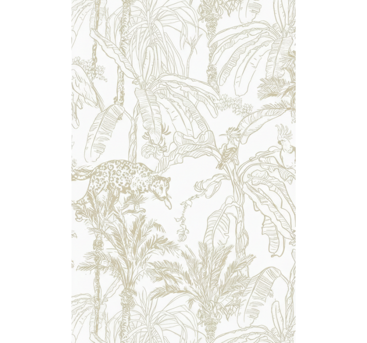 Living area wallpaper tropical toile design - TenStickers