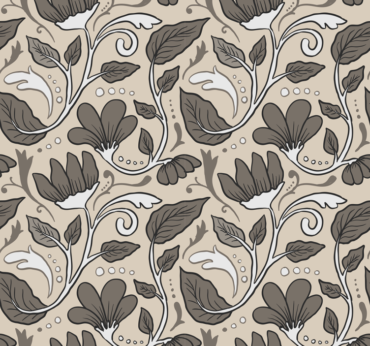 Vintage floral wall paper in bedroom - TenStickers