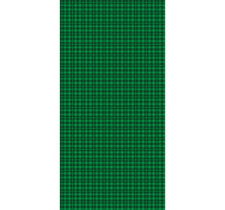 Ornamental wallpaper in green gingham pattern - TenStickers