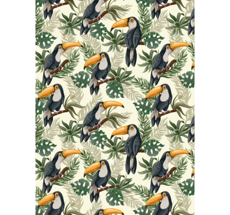 Jungle themed wallpaper jungle toucans - TenStickers