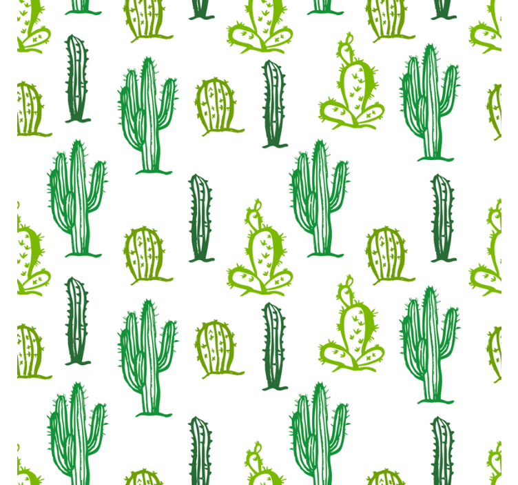Living area wallpaper green cactus design - TenStickers