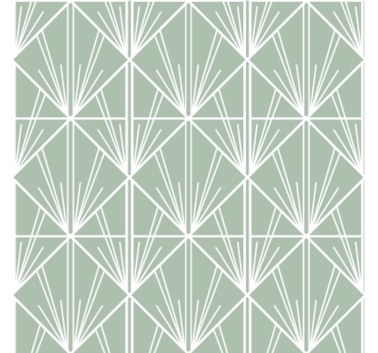 Living area wallpaper green and white art deco - TenStickers