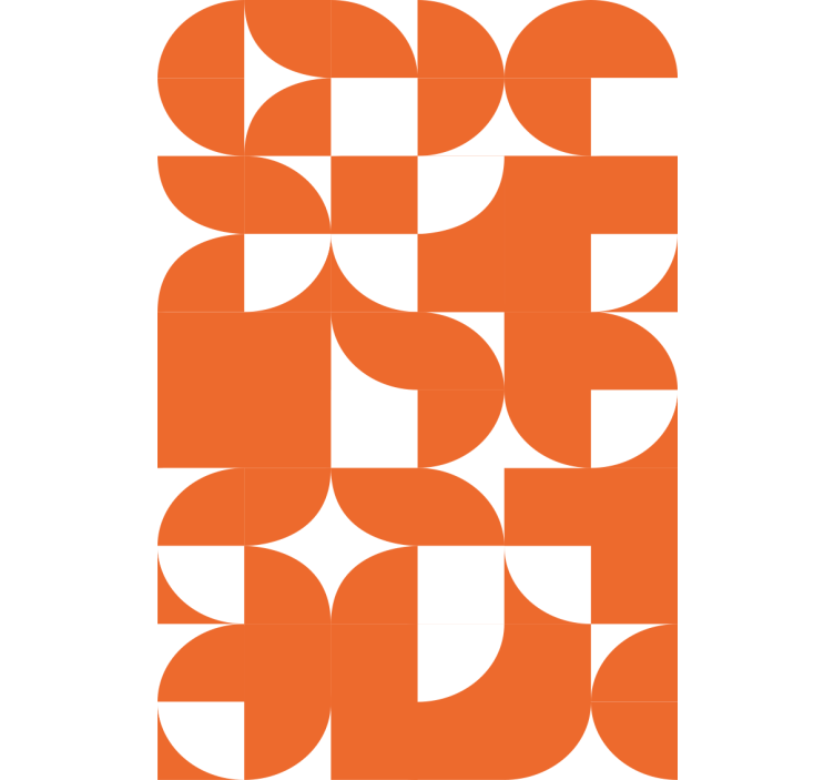 Textured wallpaper orange circle geometric pattern - TenStickers