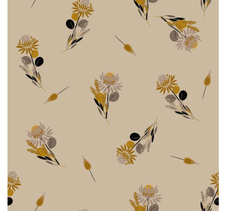 Textured wallpaper vintage flowers design - TenStickers