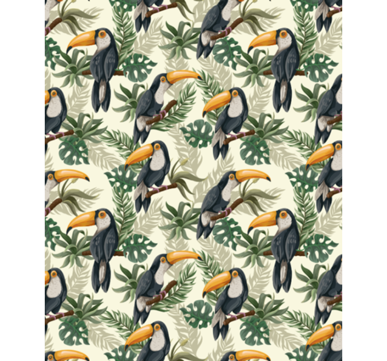Animals wallpaper jungle toucans design - TenStickers