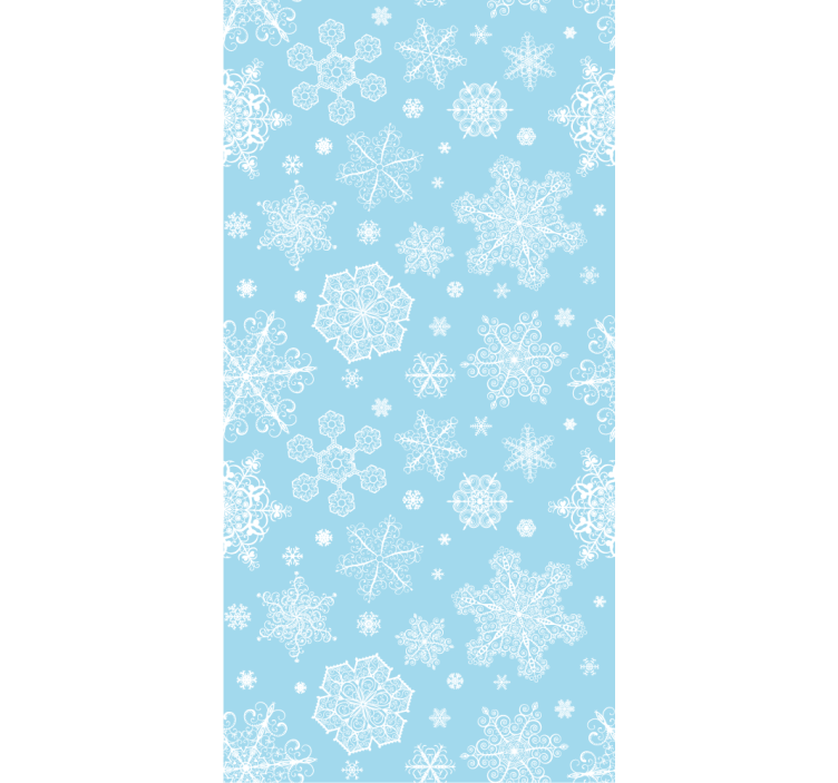 White snowflakes on blue background wall paper in bedroom - TenStickers