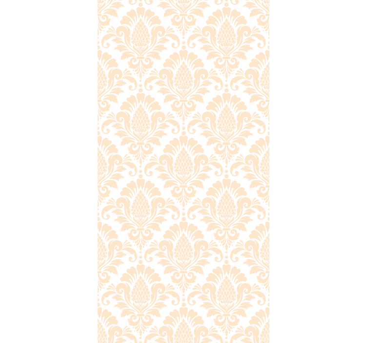 Wall paper in bedroom beige damask pattern - TenStickers