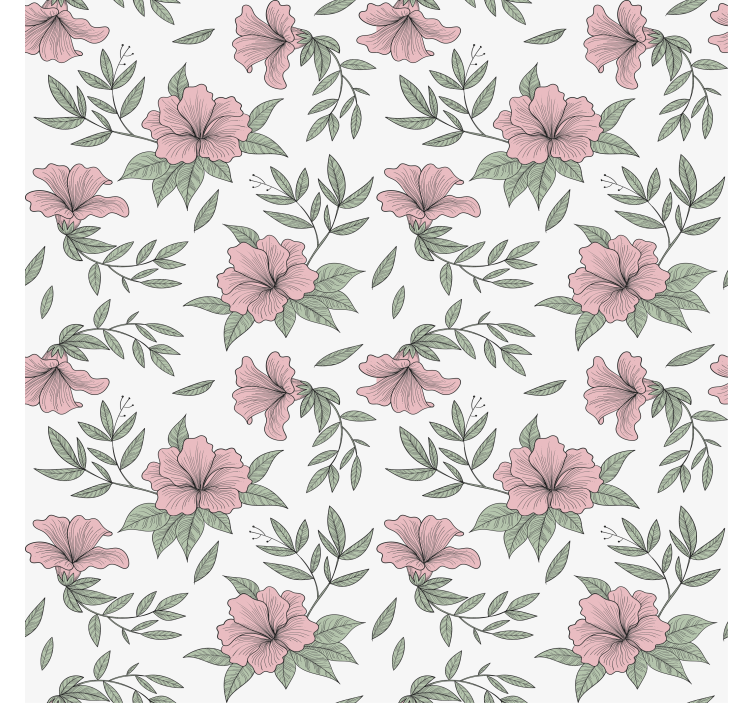 Wall paper in bedroom with floral pattern design - TenStickers