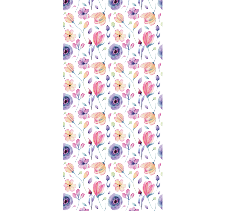 Floral bloom pattern wall paper in bedroom - TenStickers