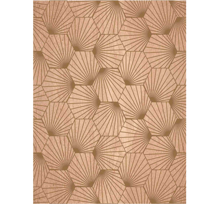 Living area wallpaper in brown hexagon lines - TenStickers