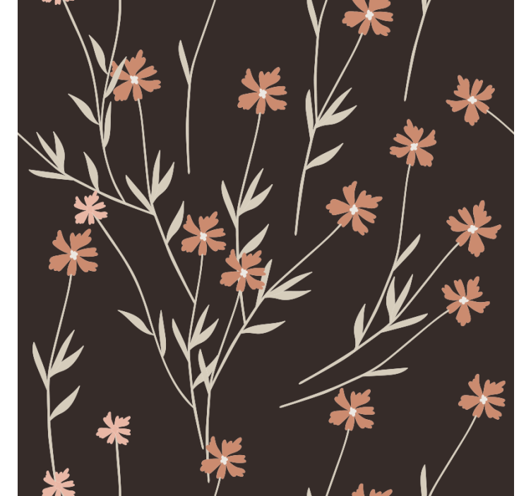 Textured wallpaper brown floral kallax - TenStickers