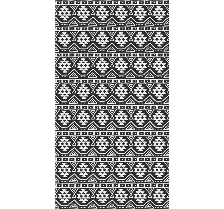 Textured wallpaper black and white bohemian design - TenStickers