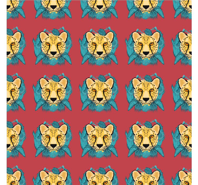 Textured wallpaper with oriental leopard design - TenStickers