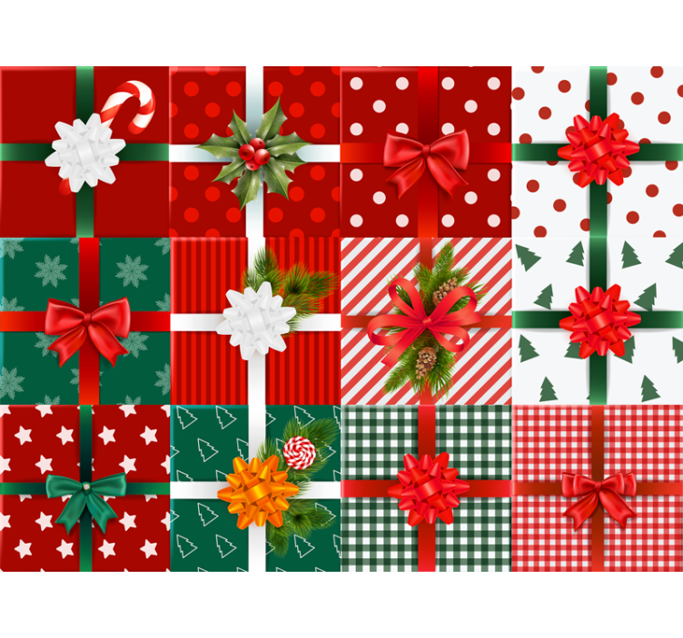 Holiday christmas wallpaper festive gift designs - TenStickers