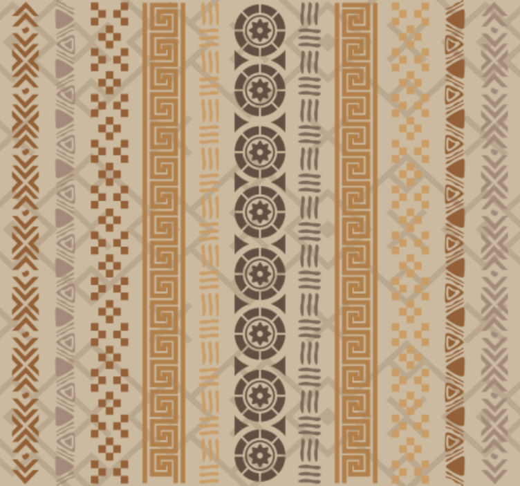 Wallpaper office puzzle stamp effect in brown - TenStickers