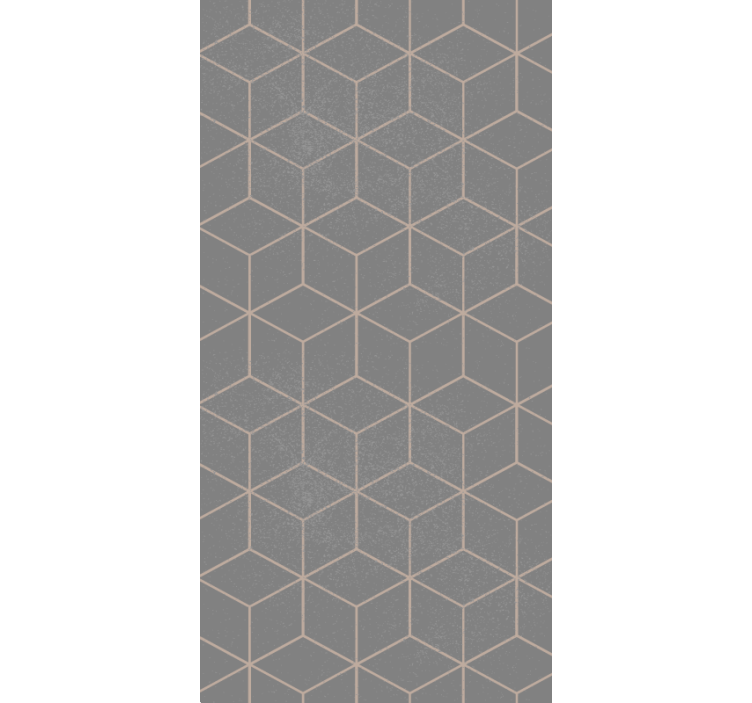 Wallpaper office geometric grey hexagon design - TenStickers