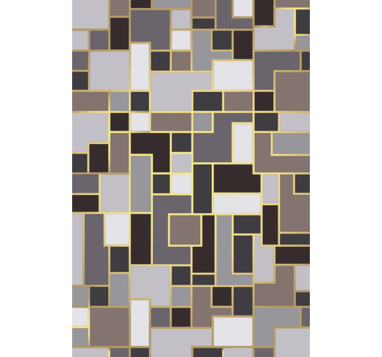 Hallway wallpaper gray rectangles mosaic design - TenStickers
