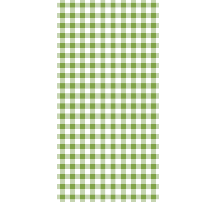 Hallway wallpaper in white and green patterned squares - TenStickers