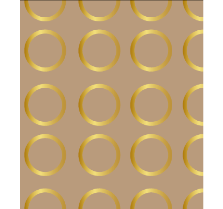Wallpaper for dining area with golden circle patterns - TenStickers