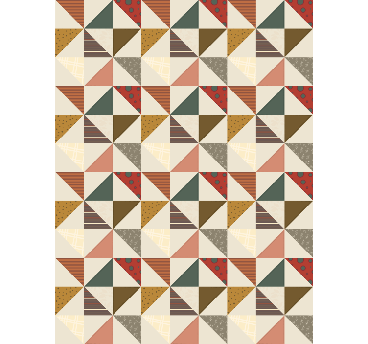 Wallpaper for dining area in patchwork triangle design - TenStickers