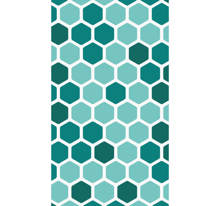 Wallpaper geometric green honeycomb pattern - TenStickers