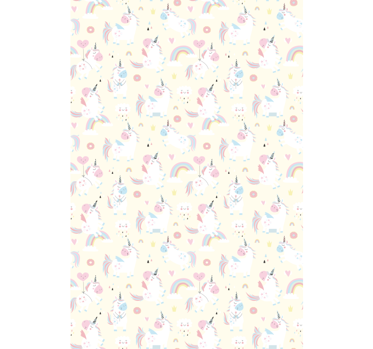 Wallpaper childrens room unicorns in wonderland - TenStickers