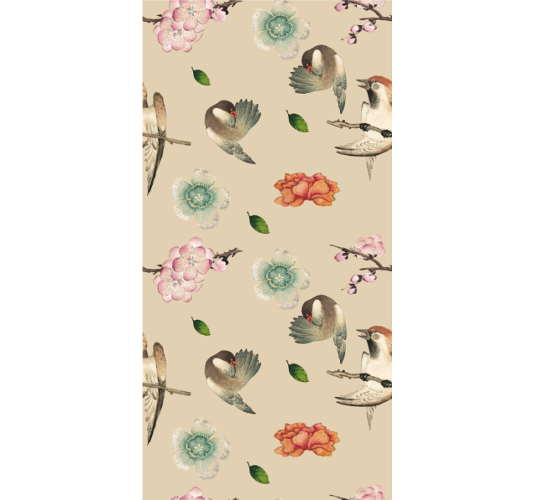 Wallpaper childrens room beautiful bird duck egg - TenStickers