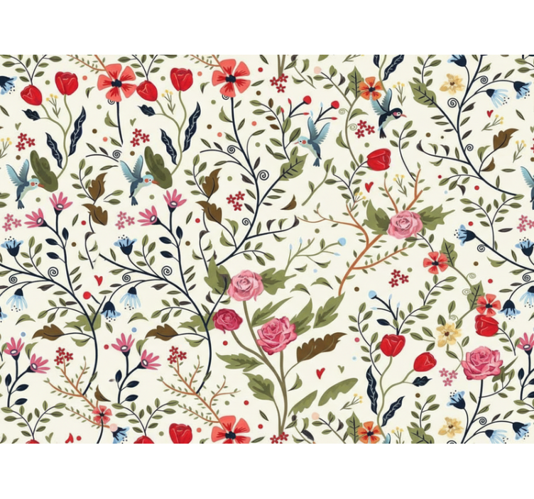 Living area wallpaper enchanted garden mural - TenStickers