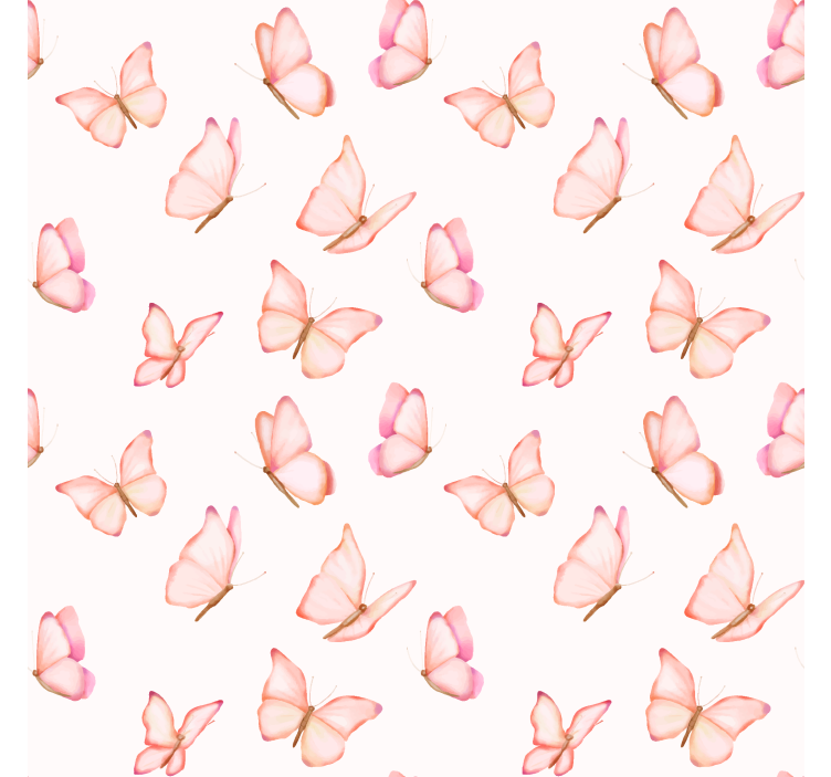 Butterflies wallpaper in pink pattern - TenStickers